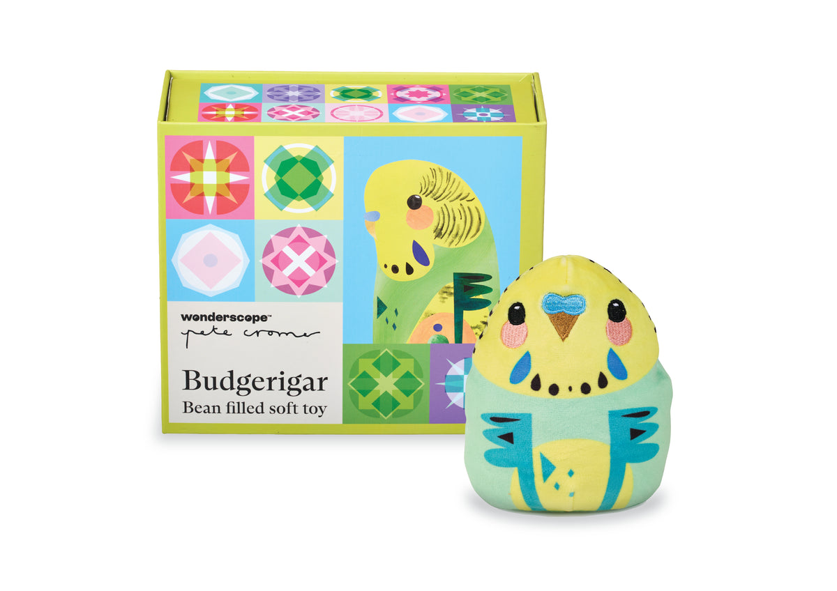 Budgerigar Soft Toy in Box - Pete Cromer