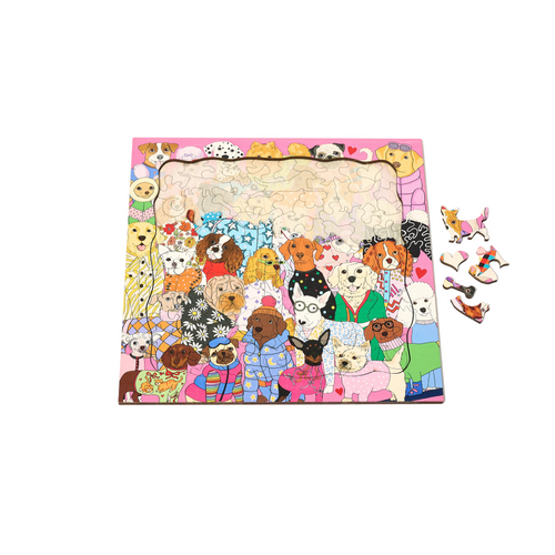 Wooden Puzzle - Fashion Dog Breeds - Karen Mabon